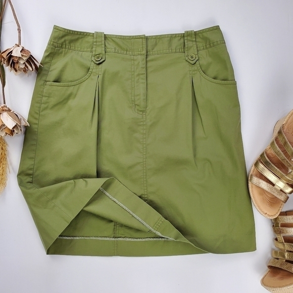 Talbots Stretch Green Skirt Size 8 - Picture 10 of 13